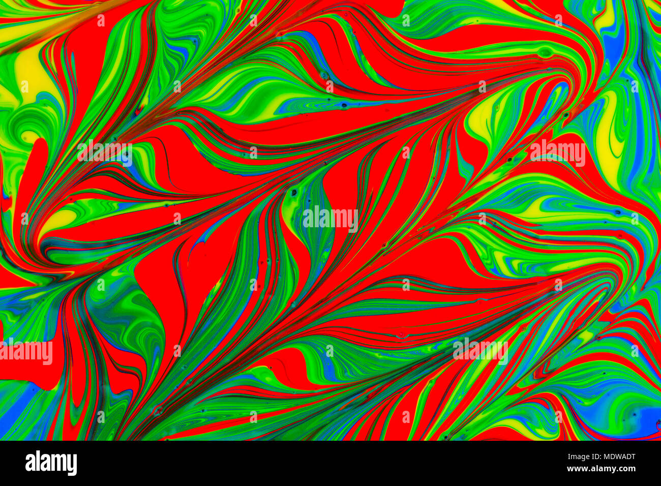 abstract background design in red blue green and yellow paint swirls Stock  Photo - Alamy