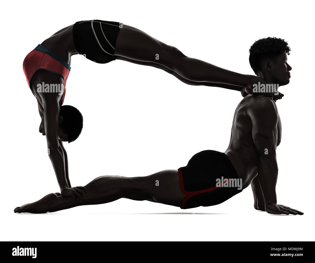 Couple in a yoga pose - 3D computer generated graphic Stock Photo