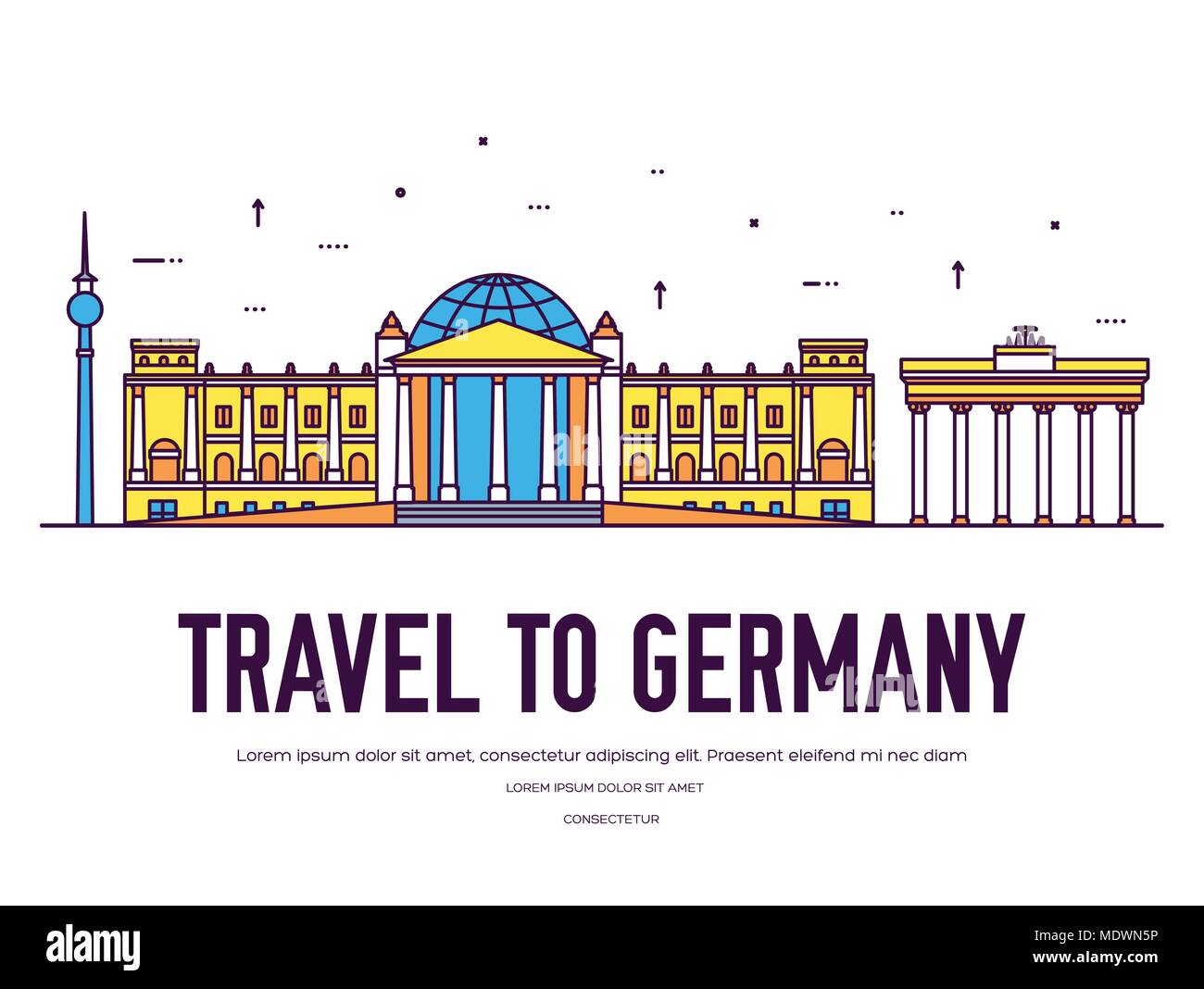 Berlin germany tourist line Stock Vector Images - Alamy
