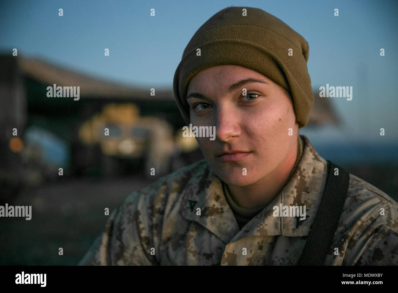 U.S. Marine Corps Lance Cpl. Paige Fischer, an electrician with 1st