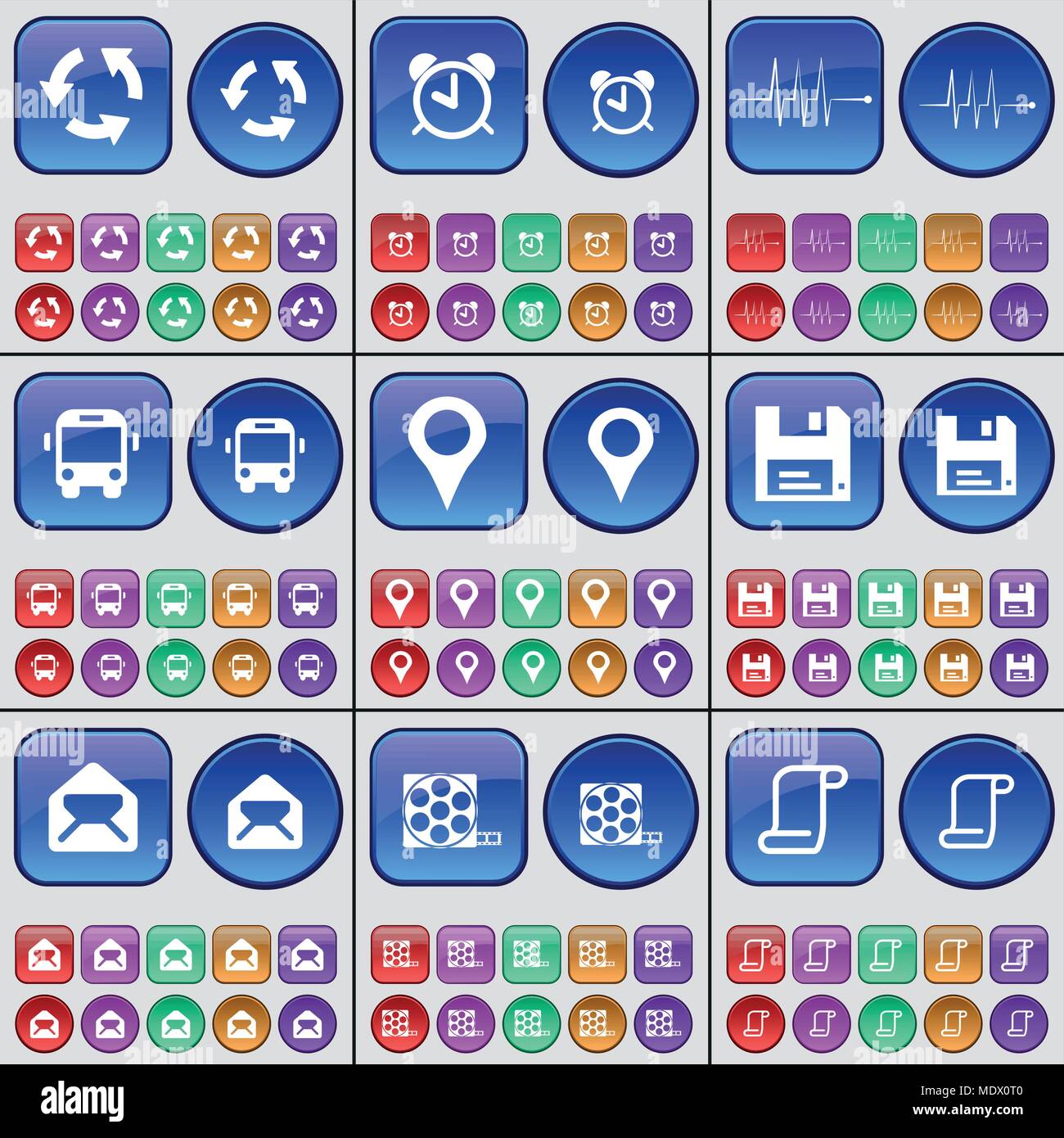 Recycling, Alarm clock, Pulse, Bus, Checkpoint, Floppy disk, Message