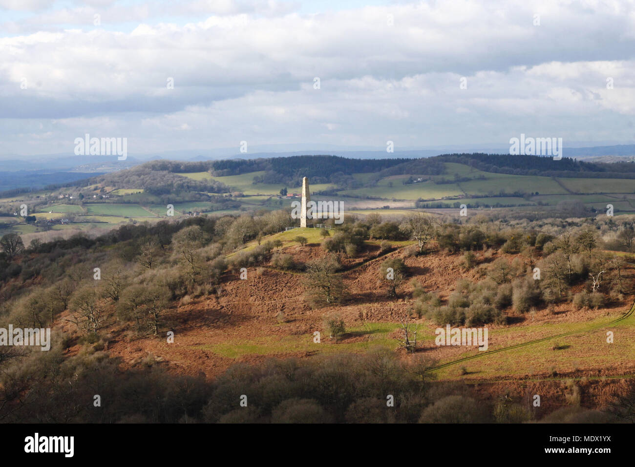 Malvern Hills Obelisk Stock Photo