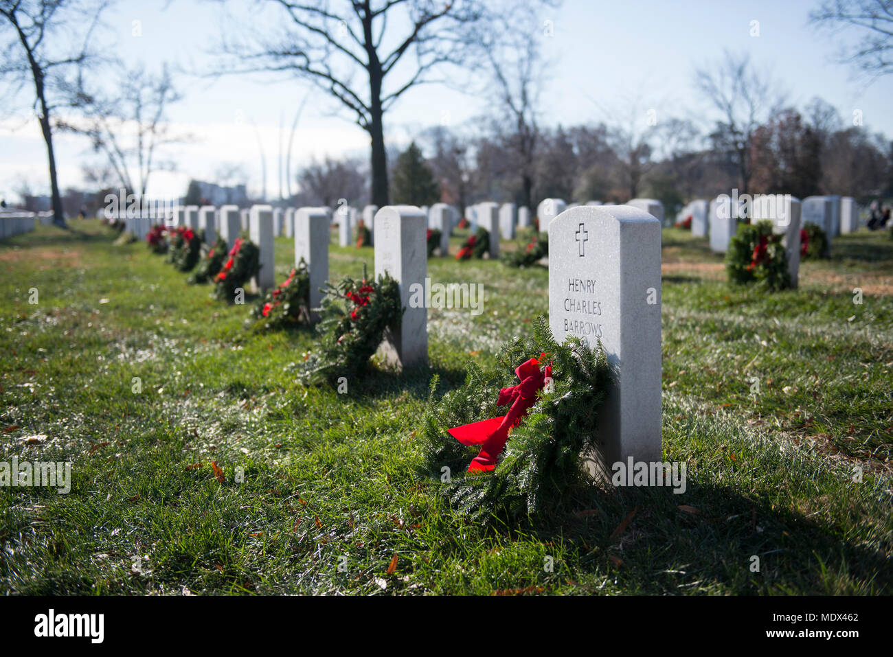 Wreaths placed at headstones in Section 66 during the Wreaths Across ...