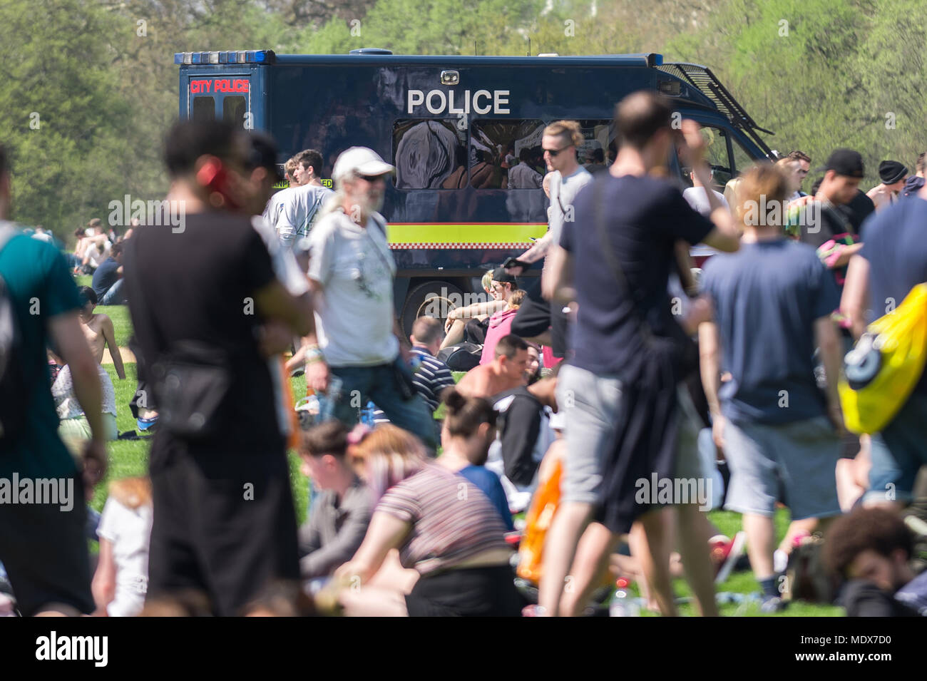 London, UK. 20th April, 2018. Annual 420 Pro-Cannabis Rally in Hyde Park. Credit: Guy Corbishley/Alamy Live News Stock Photo