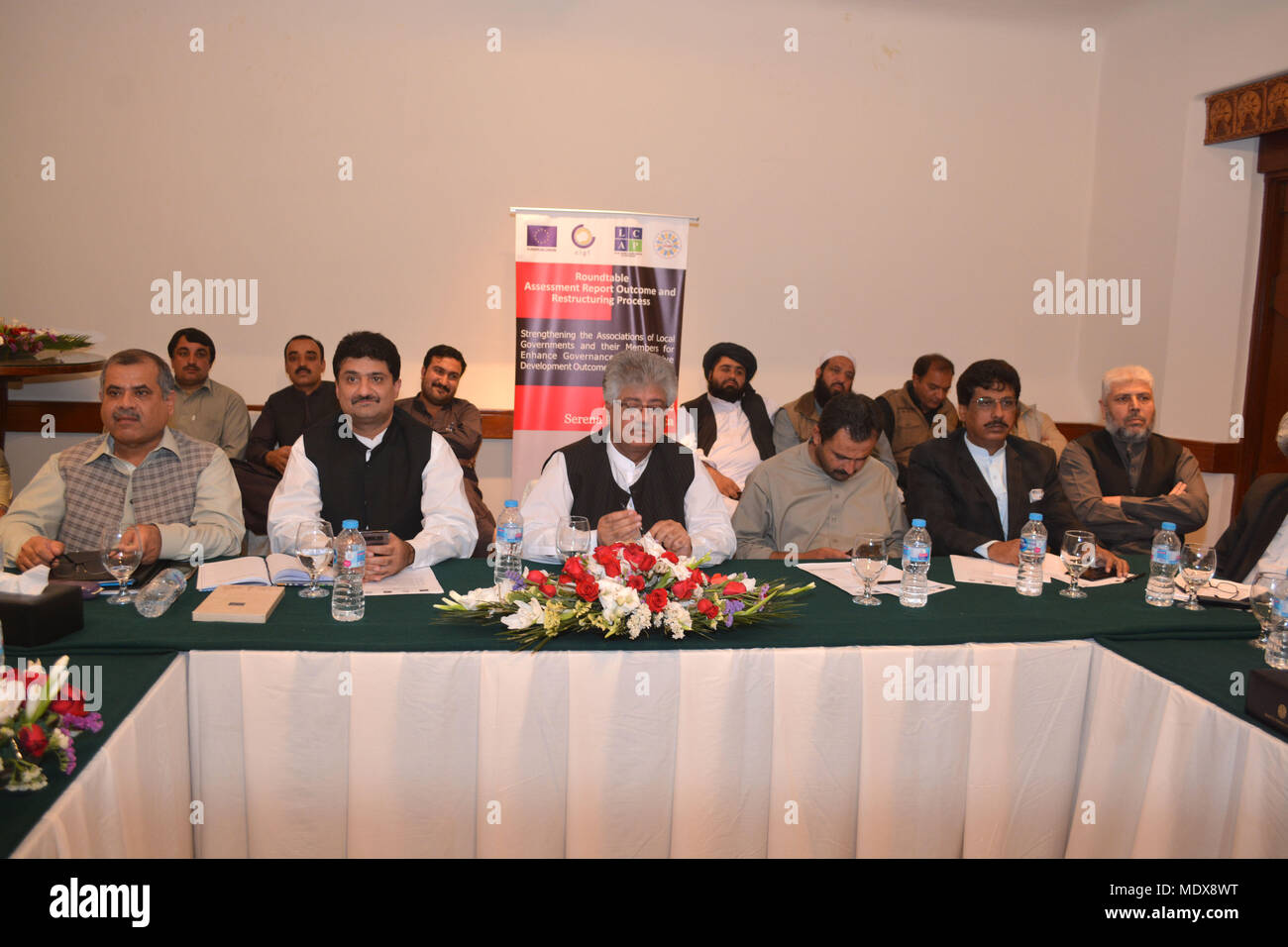 QUETTA, PAKISTAN. April 20-2018: President of Local Council Association Mr. Muhammad Abid Lehri chair the session of Round-table assessment Report outcome and Restructuring Process. Organized By local council association Credit: ZMA Photos/Alamy Live News Stock Photo