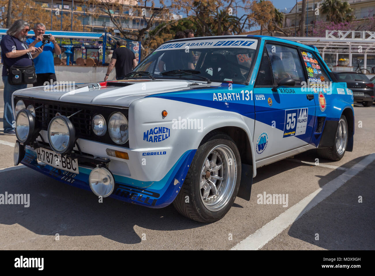 Catalonia, Spain. 20th April, 2018. XV Rally Costa Brava Historic car race in a small town Palamos in Catalonia. 04. 20. 2018 Spain, town Palamos Credit: Arpad Radoczy/Alamy Live News Stock Photo