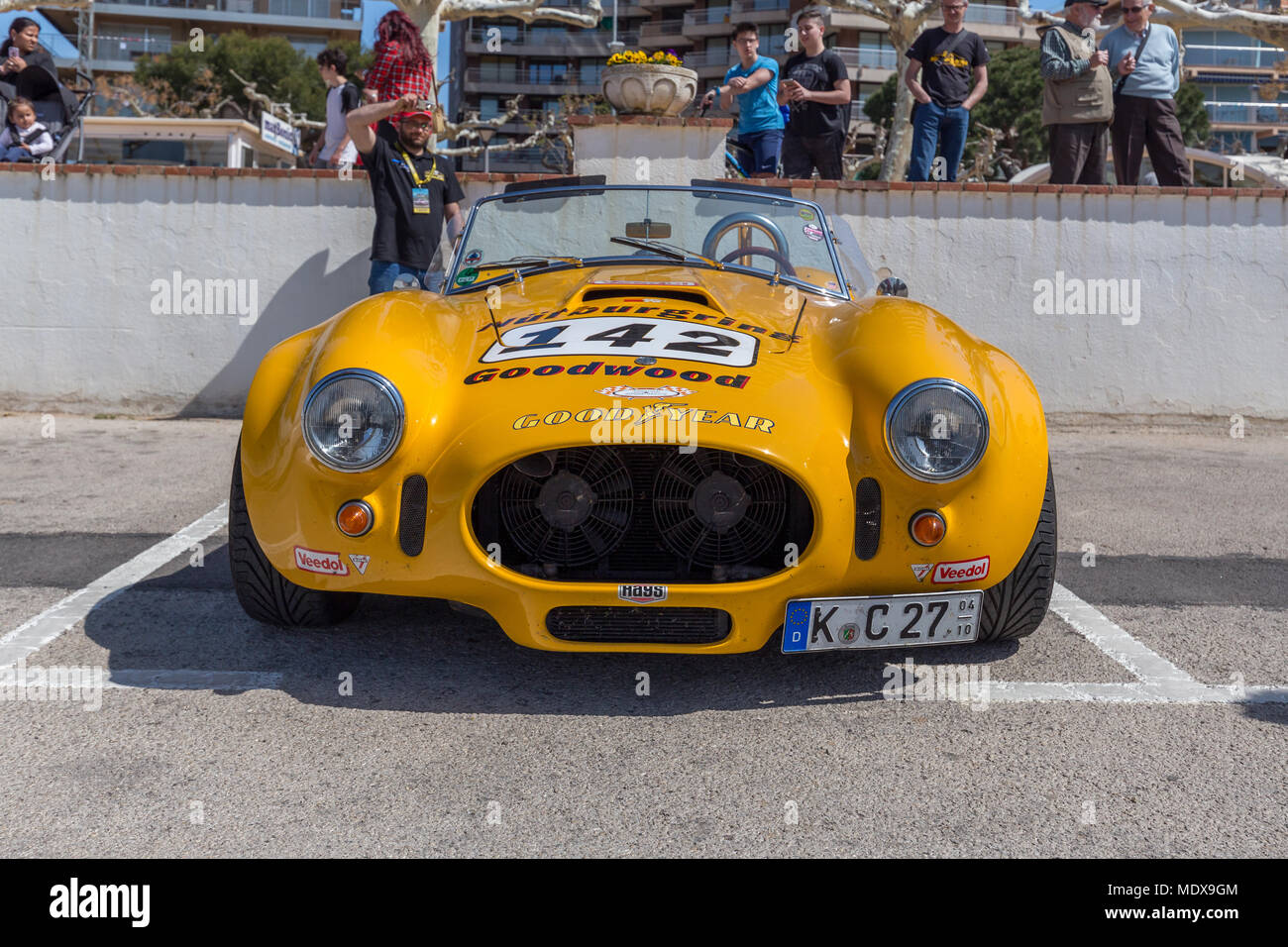 Catalonia, Spain. 20th April, 2018. XV Rally Costa Brava Historic car race in a small town Palamos in Catalonia. 04. 20. 2018 Spain, town Palamos Credit: Arpad Radoczy/Alamy Live News Stock Photo