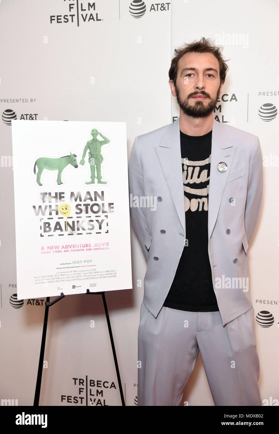 New York, NY, USA. 20th Apr, 2018. Marco Proserpio at arrivals for  Documentary Competition: THE MAN WHO STOLE BANKSY Premiere at the Tribeca  Film Festival 2018, Cinepolis Chelsea, New York, NY April