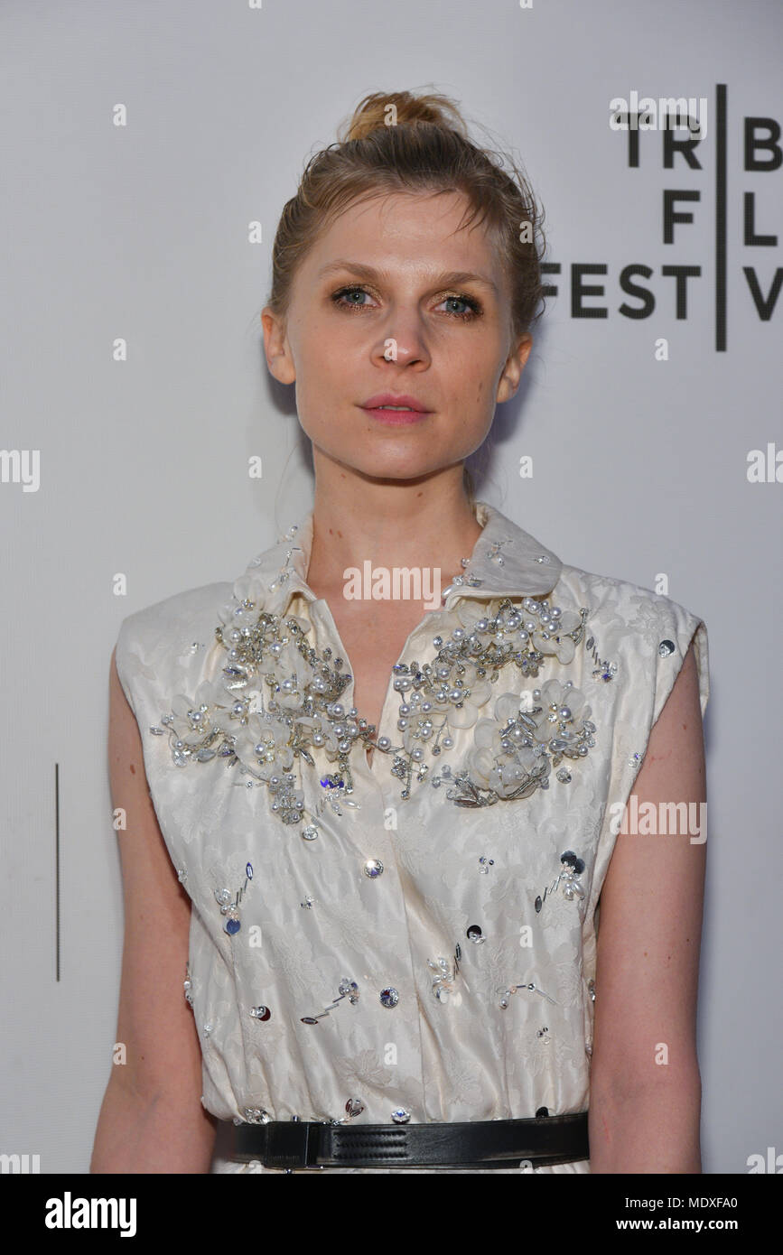 Clemence Poesy attends the National Geographic premiere screening of 'Genius: Picasso' on April 20, 2018 at the Tribeca Film Festival in New York City. Credit: Erik Pendzich/Alamy Live News Stock Photo
