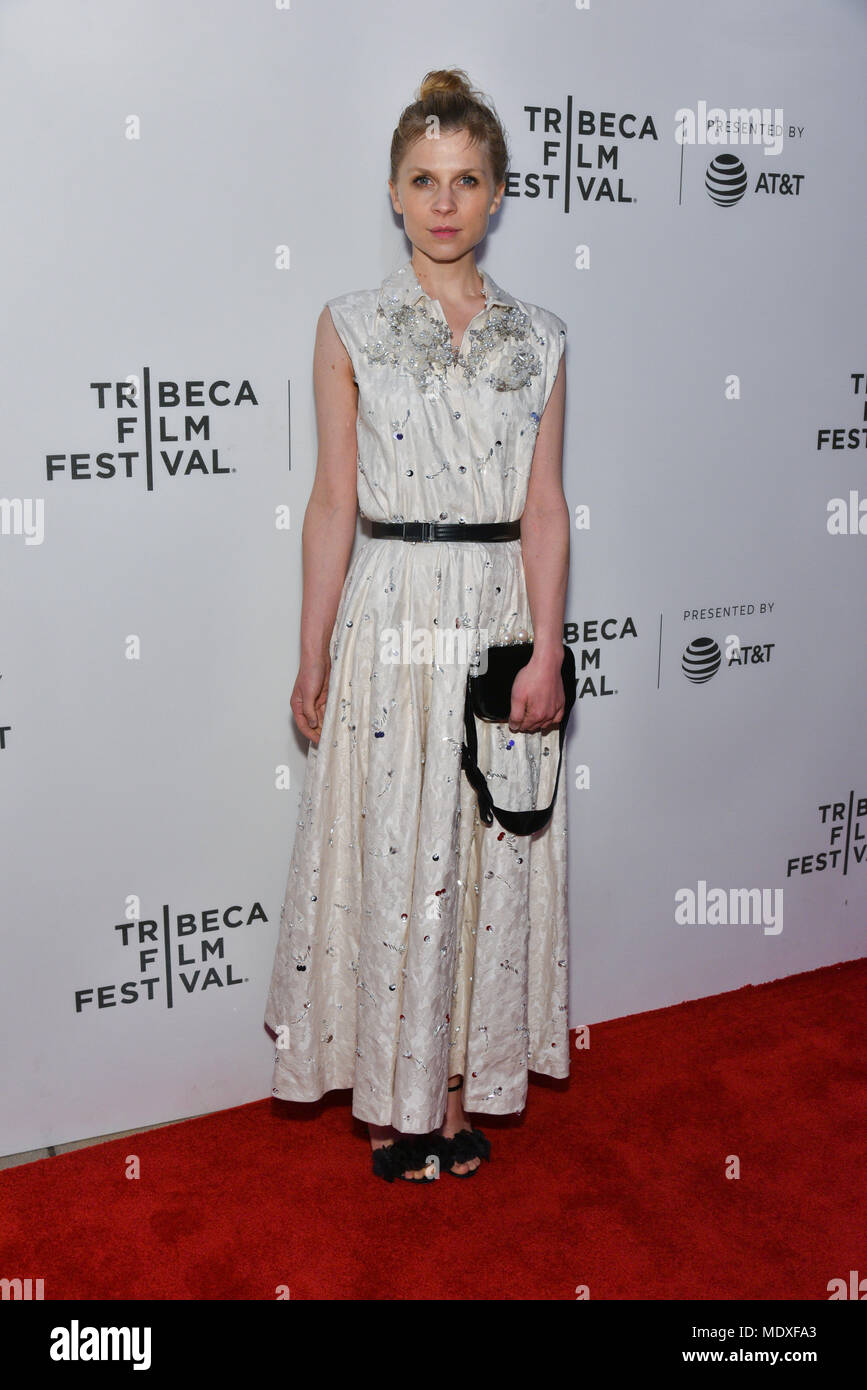 Clemence Poesy attends the National Geographic premiere screening of 'Genius: Picasso' on April 20, 2018 at the Tribeca Film Festival in New York City. Credit: Erik Pendzich/Alamy Live News Stock Photo