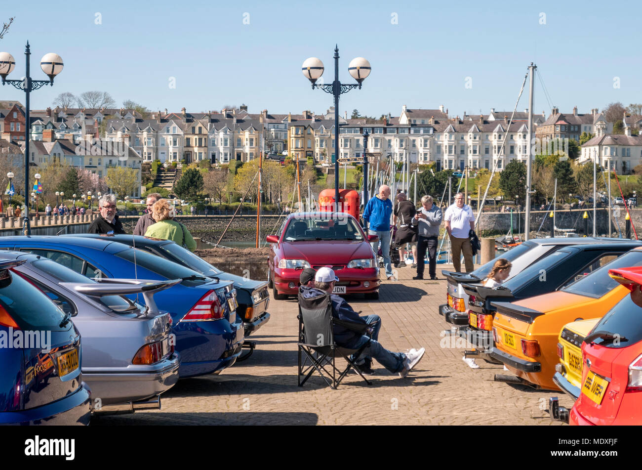 bangor northern ireland uk 21 april 2018 assorted ford cars