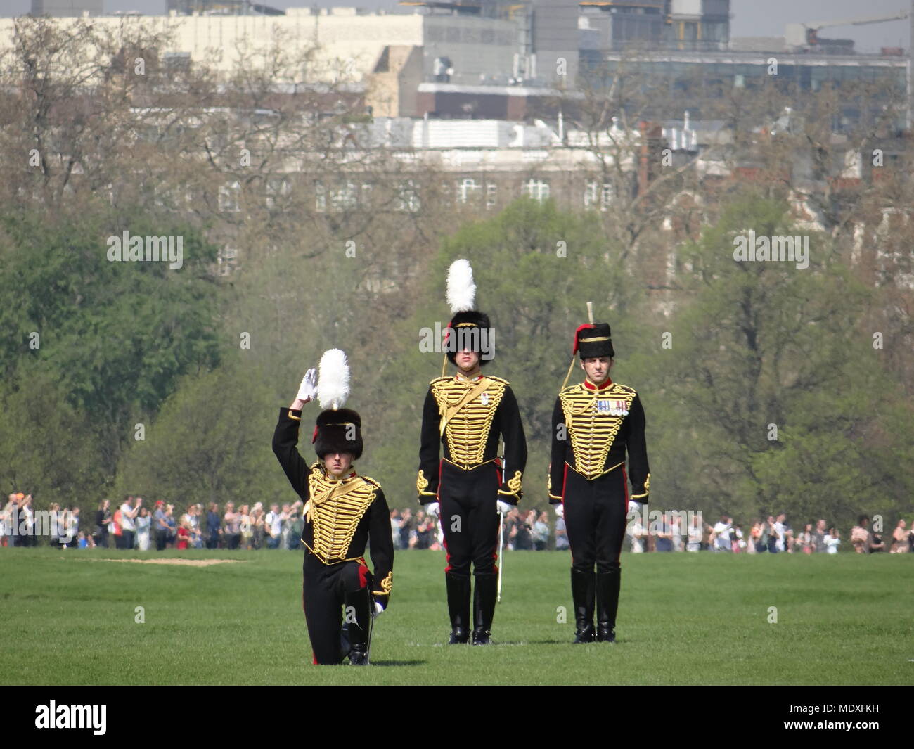 Salute Gun in Hyde Park for the 92d celebration of the Queen Elizabeth