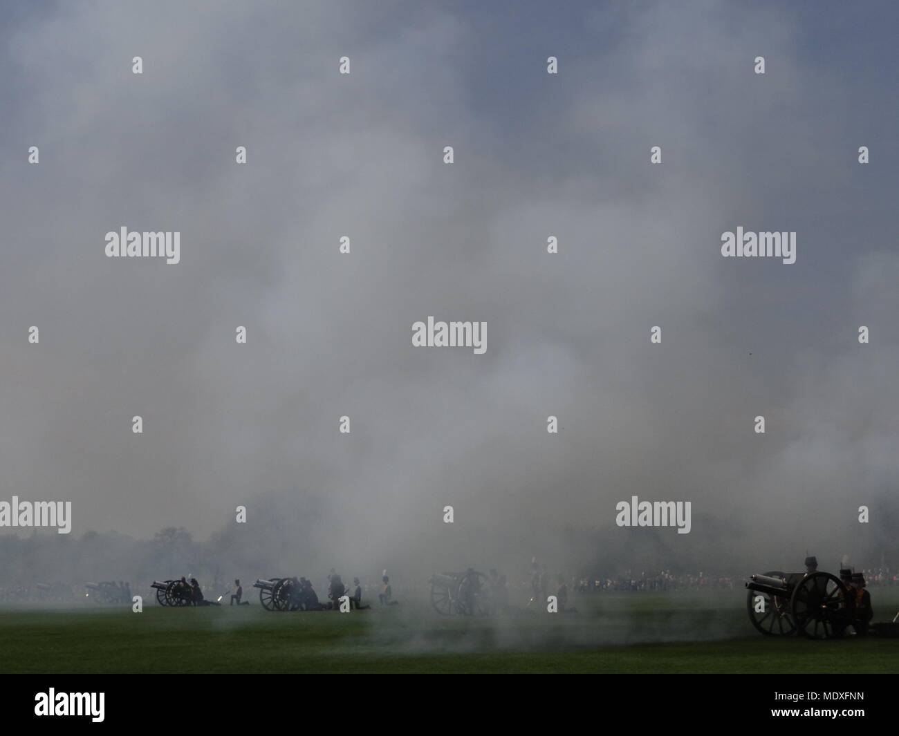 Salute Gun in Hyde Park for the 92d celebration of the Queen Elizabeth