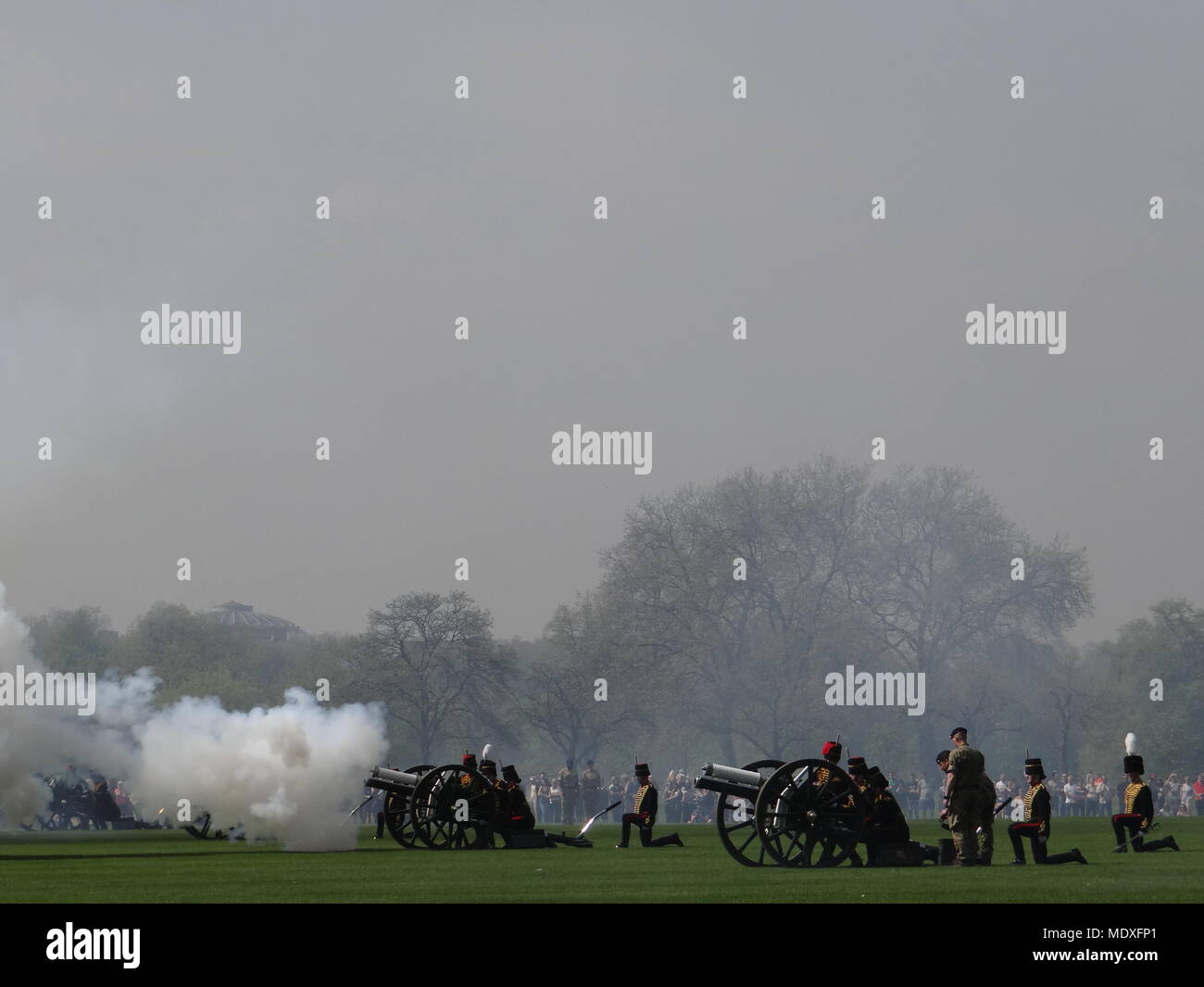 Salute Gun in Hyde Park for the 92d celebration of the Queen Elizabeth