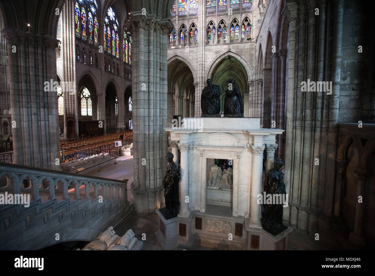 France, Saint-Denis basilica, French Royal necropolis, Stock Photo