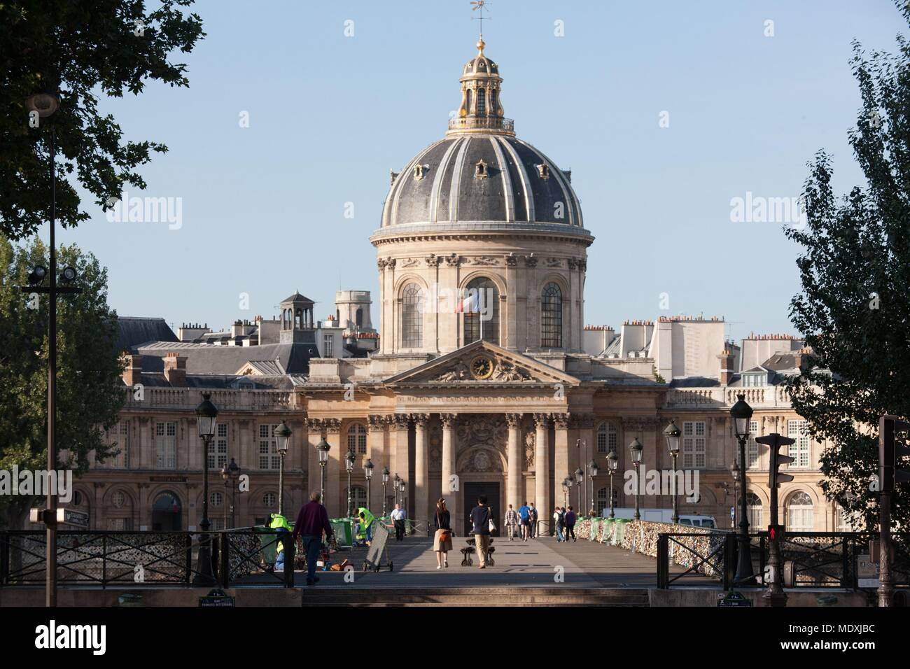 Paris, quai de Conti and Pont des Arts, Institut de France, cupola