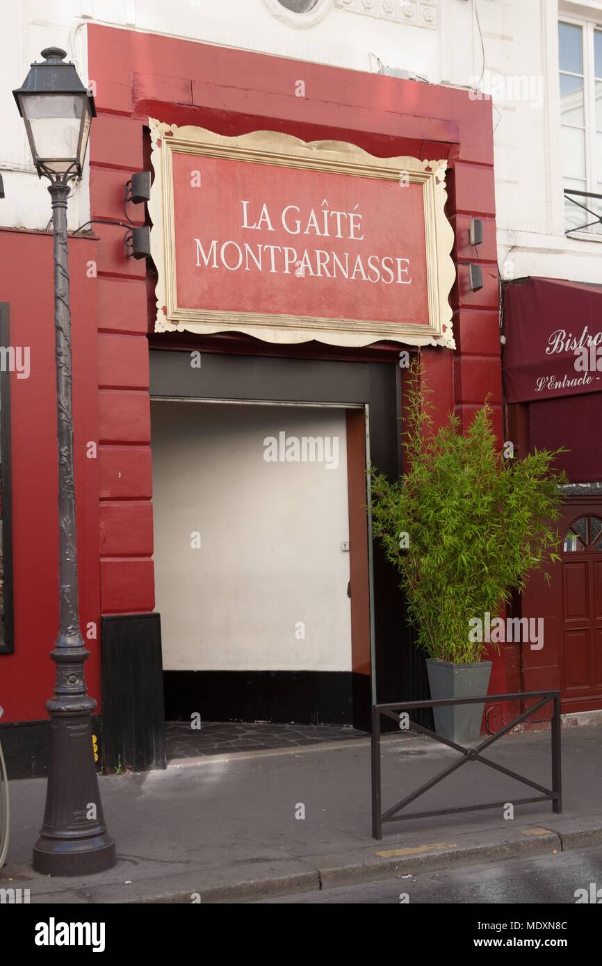 Paris, Montparnasse, Rue de la Gaîté, théâtre de la Gaîté Montparnasse  Stock Photo - Alamy