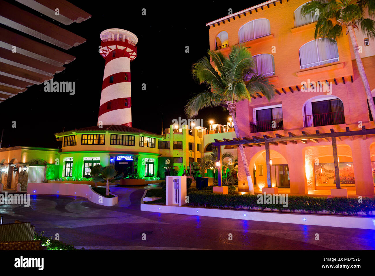 The lighthouse resturaunt in downtown Cabo; Cabo San Lucas, Baja California, Sur, Mexico Stock Photo