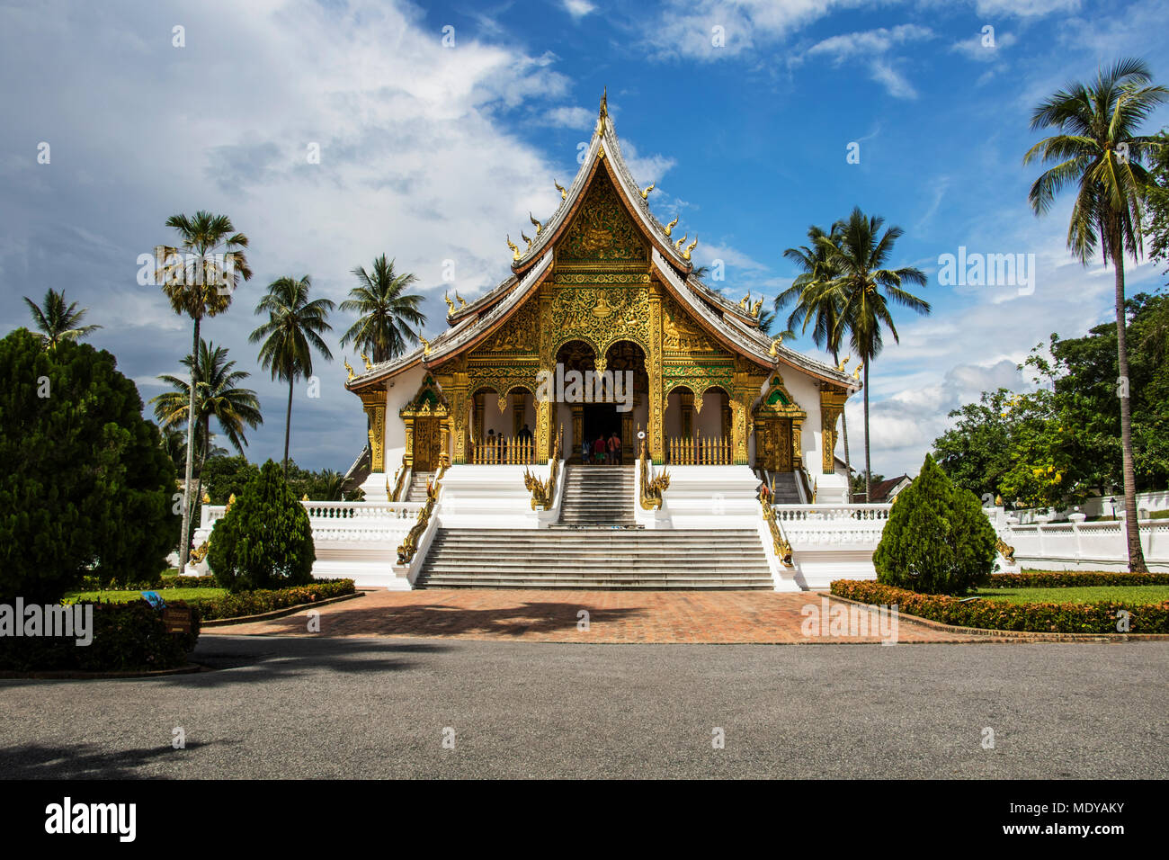 Haw Pha Bang Temple at the Royal Palace grounds; Luang Prabang, Laos Stock Photo