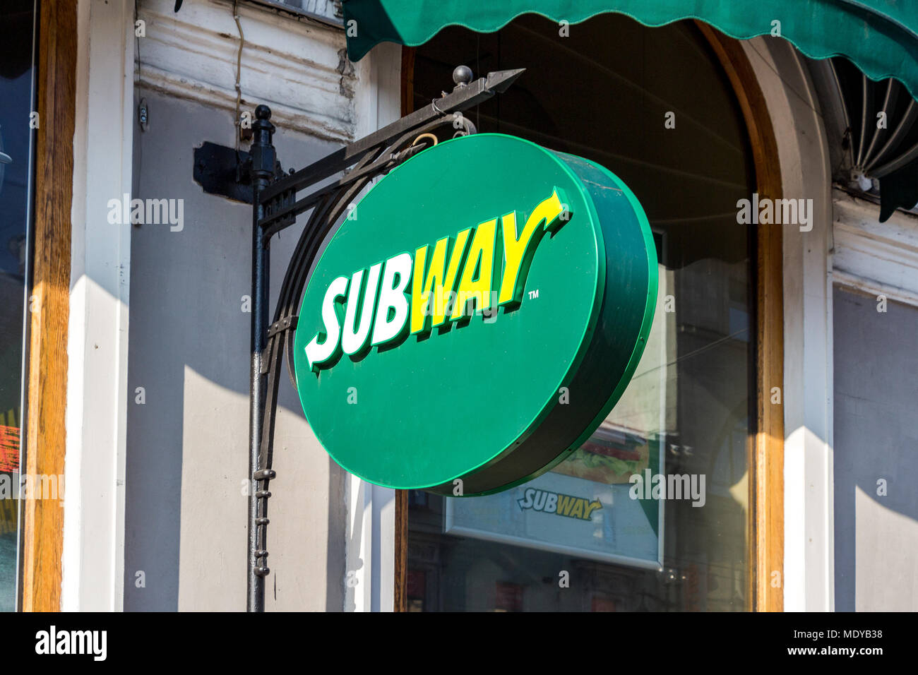 Saint-petersburg, Russia - July 29, 2016: Fast food restaurant American Subway. The largest number of points of enterprises in the world Stock Photo