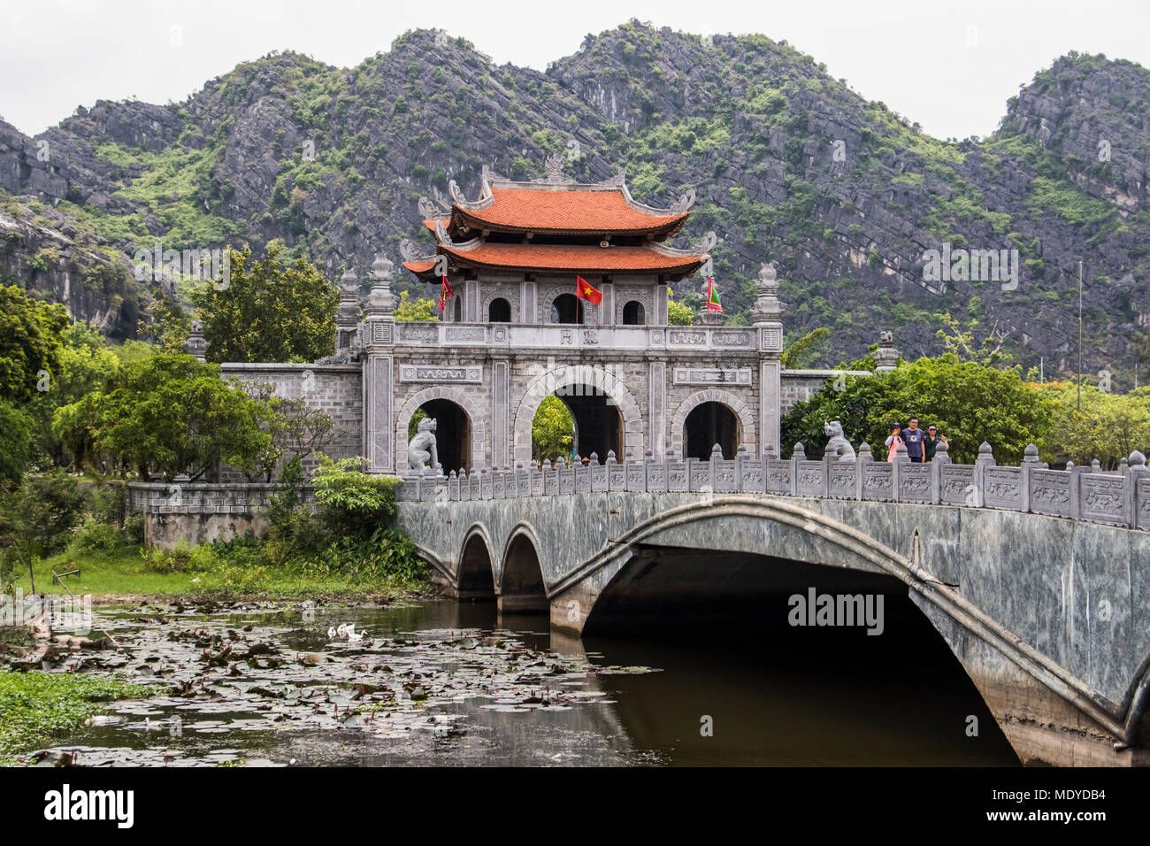 Main gateway to the Dinh Tien Hoang Temple; Hoa Lu, Ninh Binh, Vietnam Stock Photo