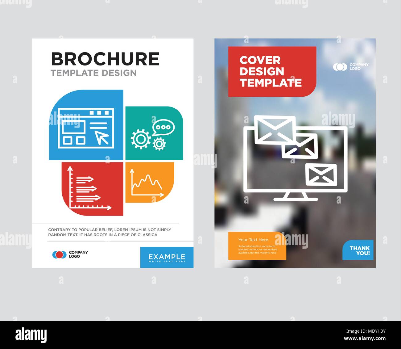 Monitor analytic brochure flyer design template with abstract photo background, Data, 3d data analytics, Bars, Data import interface minimalist trend  Stock Vector