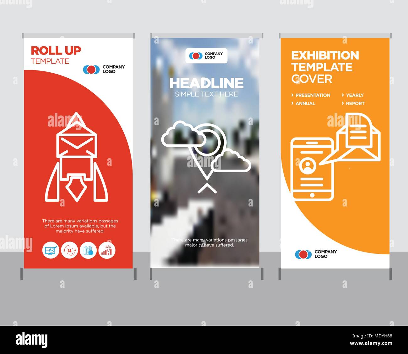 Mail And Spartphone Modern Business Roll Up Banner Design Template