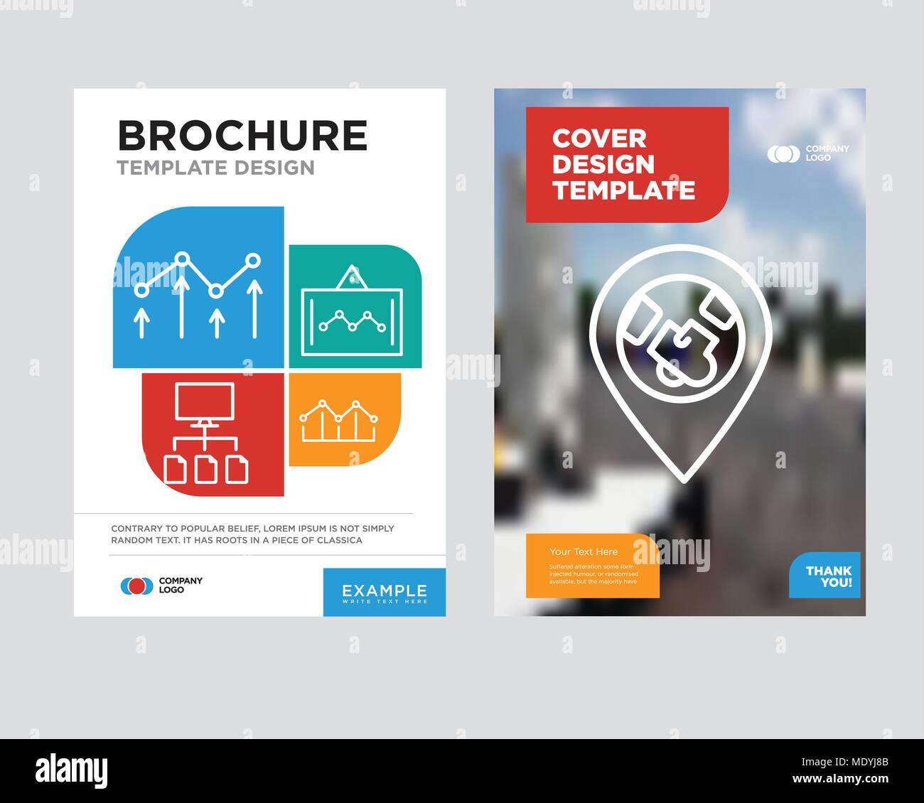 3d pie chart graphic brochure flyer design template with abstract photo background, Increasing bars, Data analytics screen, Data flow, Decreasing char Stock Vector