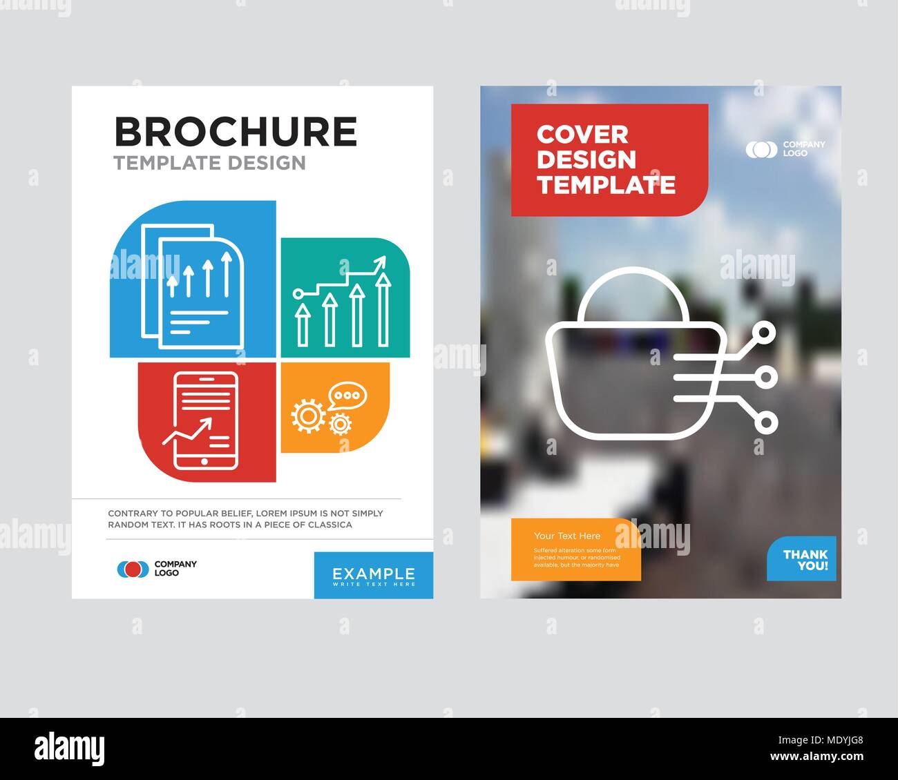 Stock dealing brochure flyer design template with abstract photo background, 3d data analytics, Binary Processed Mobile Analysis, Mobile stock data an Stock Vector