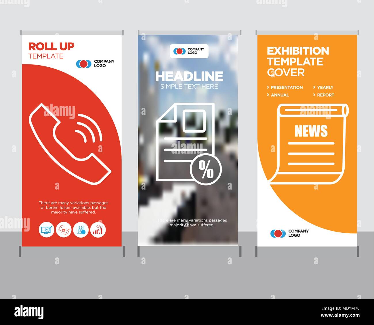 newspaper modern business roll up banner design template, document