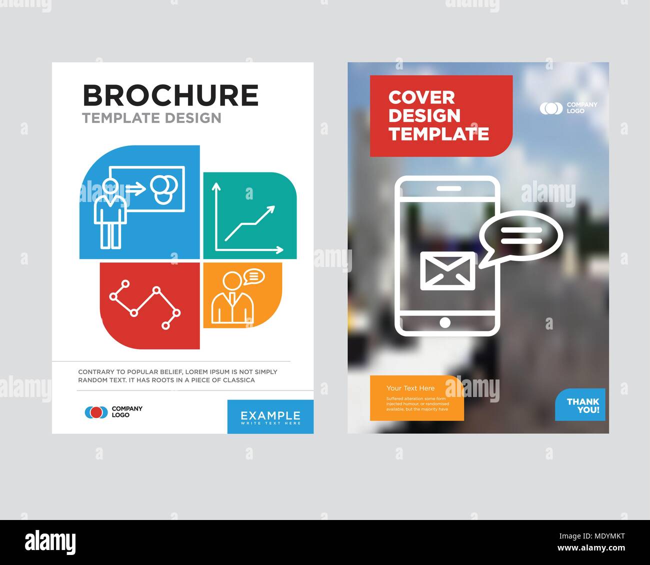 Data analytics bars brochure flyer design template with abstract photo background, User data speech, Data analytics descending, Nodes connections inte Stock Vector