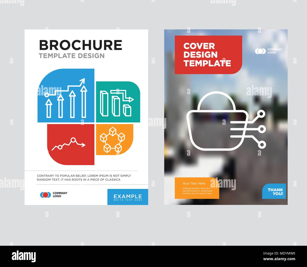 Stock dealing brochure flyer design template with abstract photo background, Data interconnected, 3d data analytics bars, Missing data on analytics, B Stock Vector