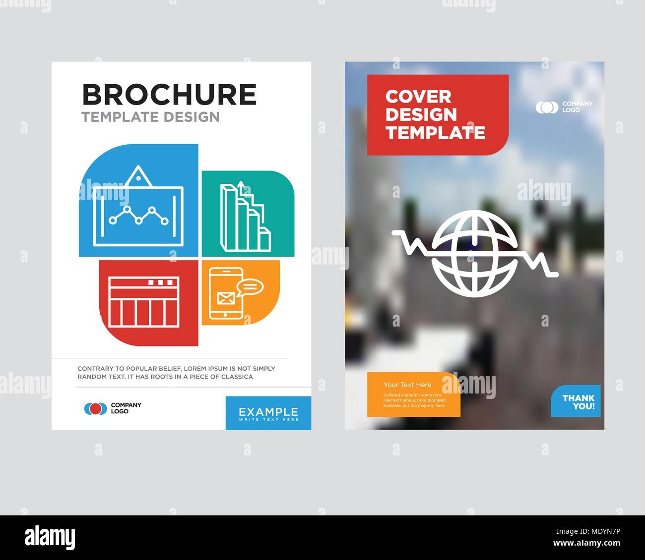 Global Heart Beat brochure flyer design template with abstract photo background, Data analytics bars, Targeting, Table for data, Data analytics screen Stock Vector