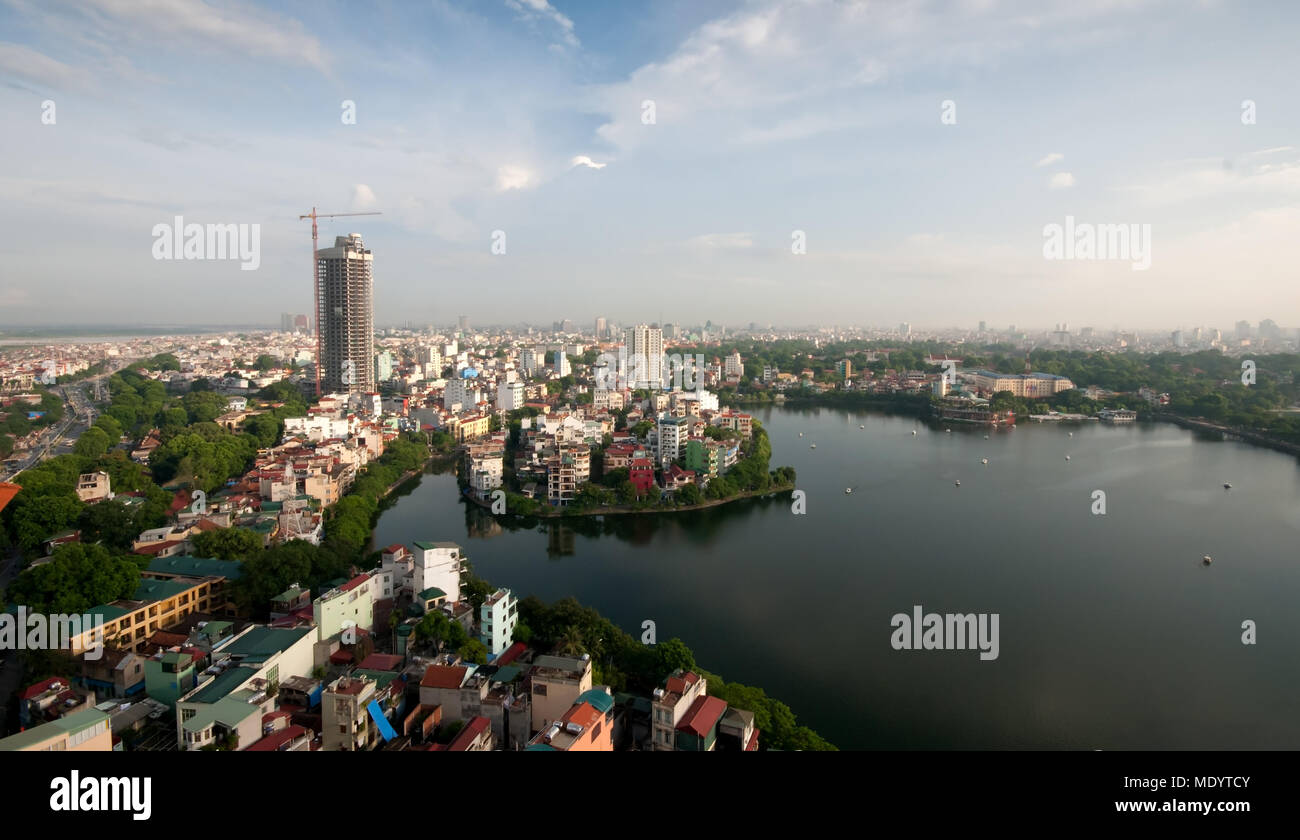 Cityscape of Hanoi city, the capital of Vietnam, Asia. Stock Photo