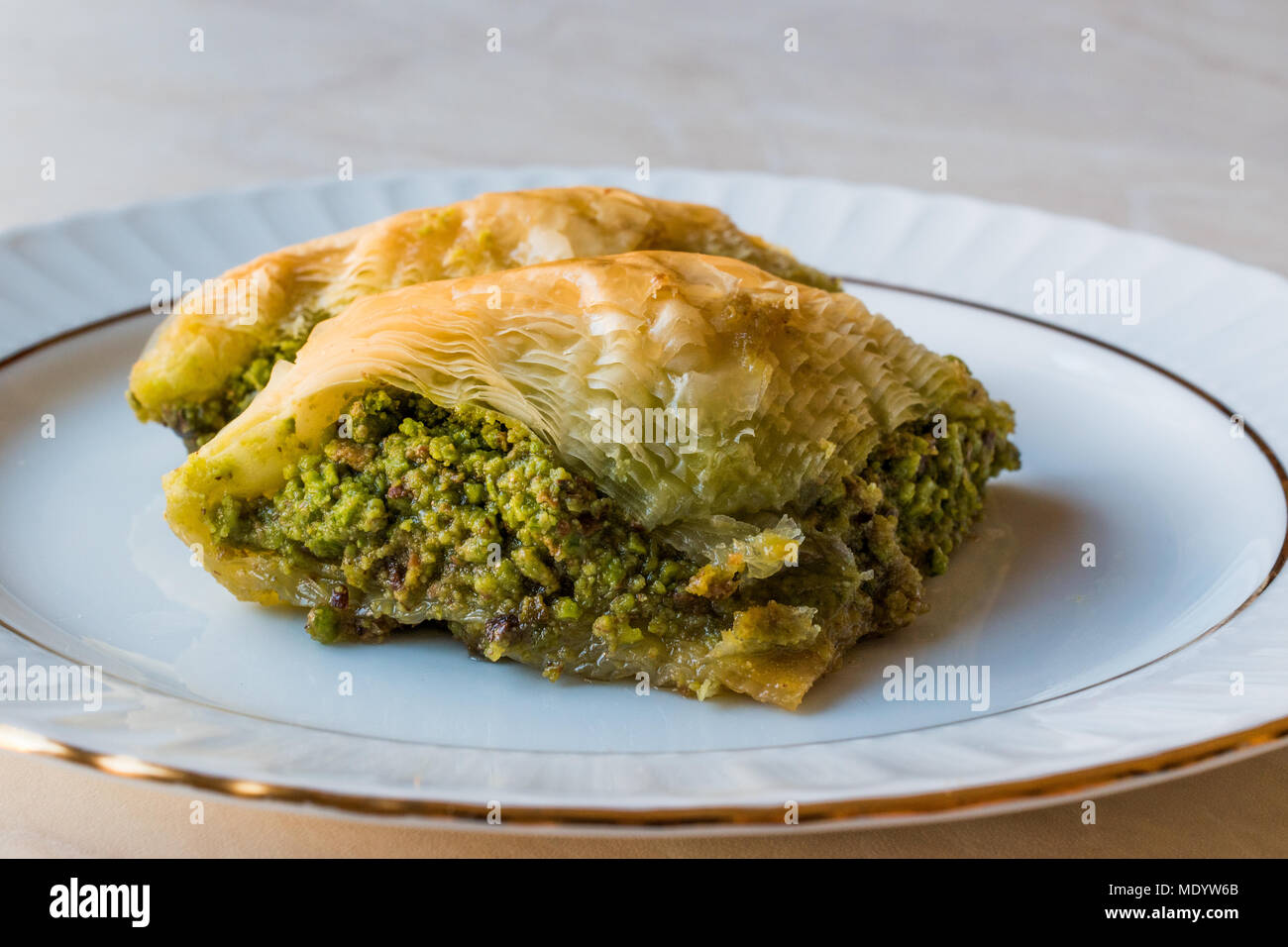 Turkish Dessert Sobiyet Baklava With Pistachio Fistikli Baklava