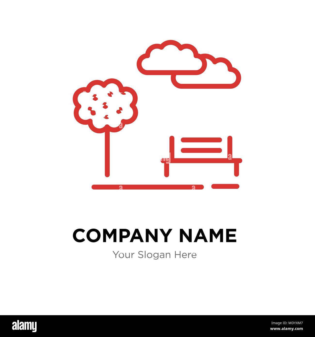 Park company logo design template, Business corporate vector icon Stock Vector