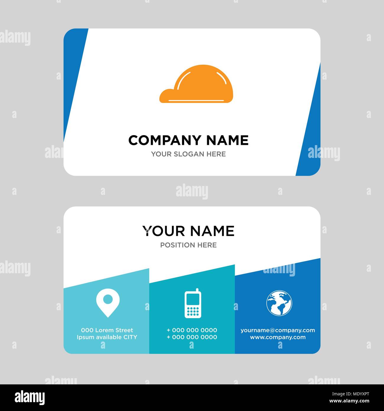 helmet business card design template, Visiting for your company, Modern Creative and Clean identity Card Vector Illustration Stock Vector