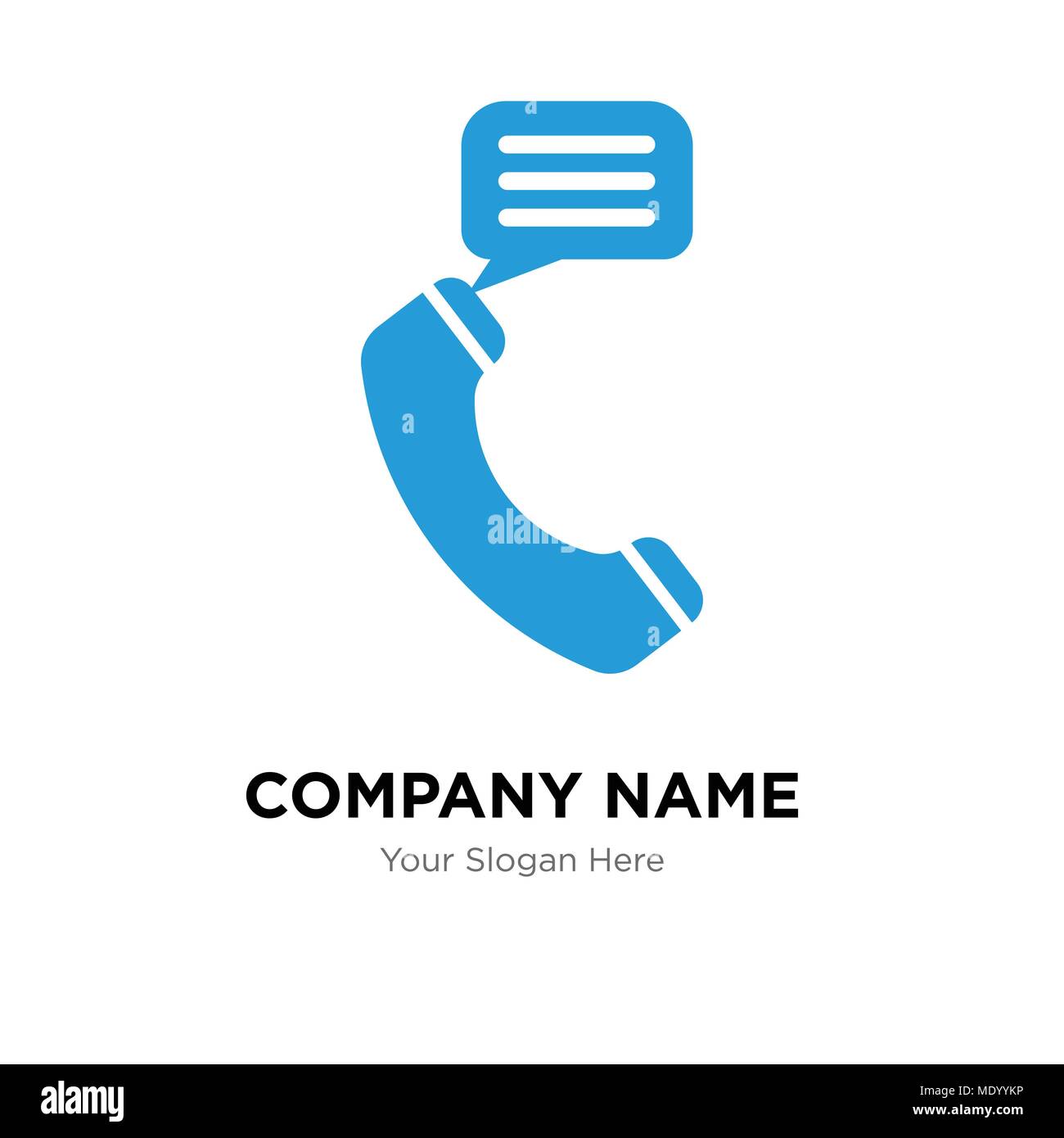 Talking by phone auricular company logo design template, Business corporate vector icon Stock Vector