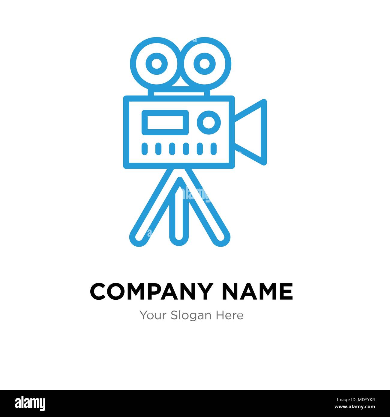 Video camera company logo design template, Business corporate vector icon Stock Vector