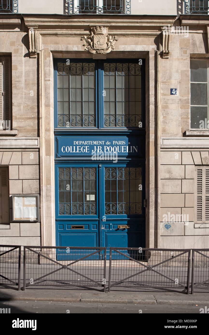 Paris, 1th arrondissement, 4 rue richelieu, Collège Jean-Baptiste Poquelin  Stock Photo - Alamy