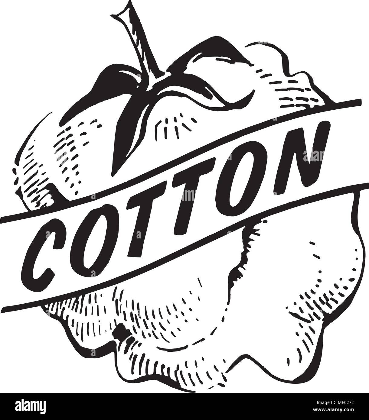 Cotton Retro Clipart Banner Stock Vector Art Illustration