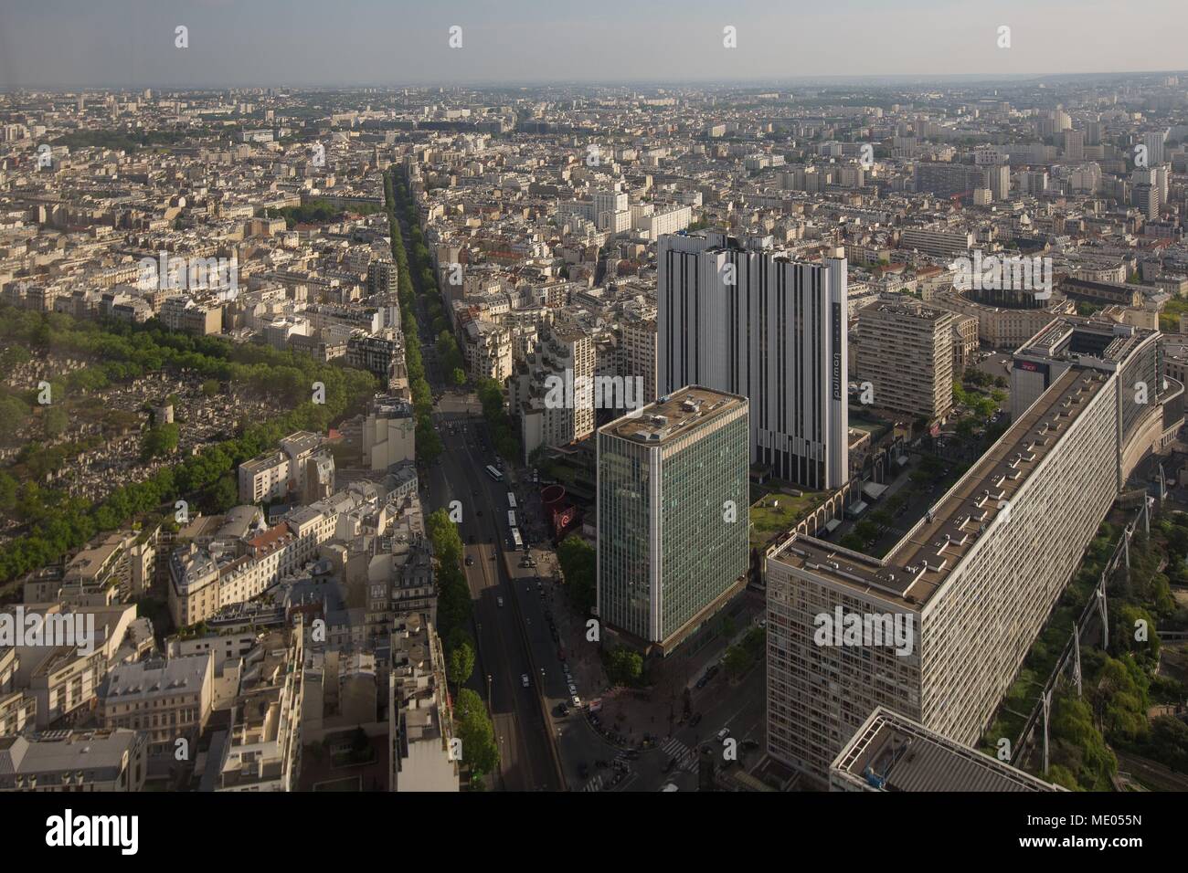 Aerial view of Paris from the 56th floor of the Tour Montparnasse, 14th arrondissement, Avenue