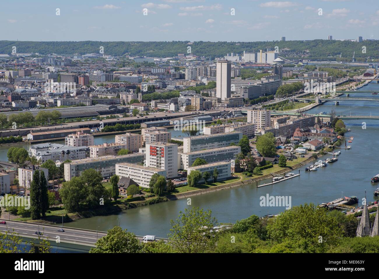 France, Rouen, Bonsecours, panorama from the