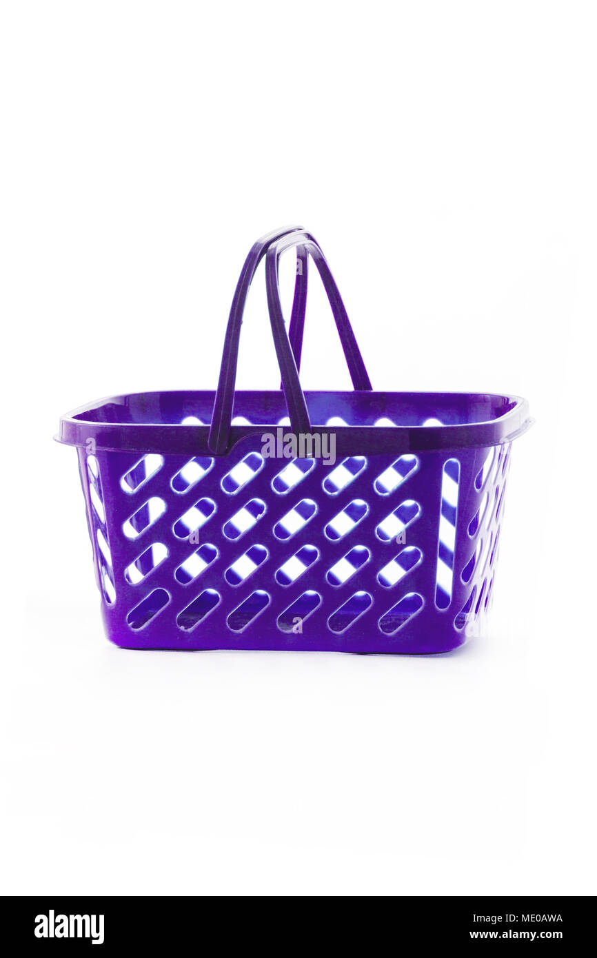 Empty shopping basket isolated on white background. Stock Photo
