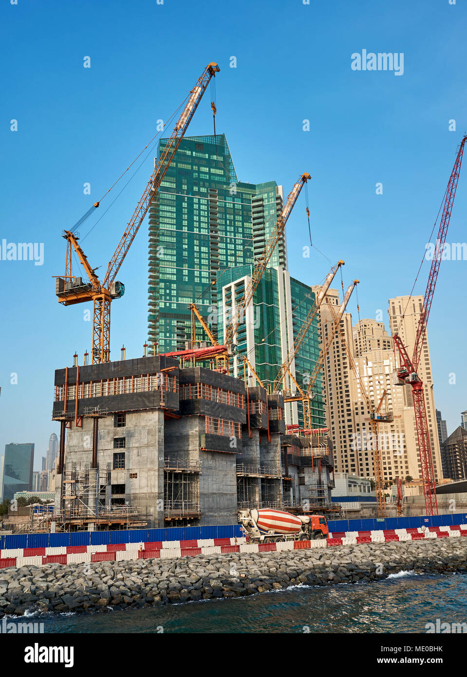 tower cranes at the skyscraper Stock Photo Alamy