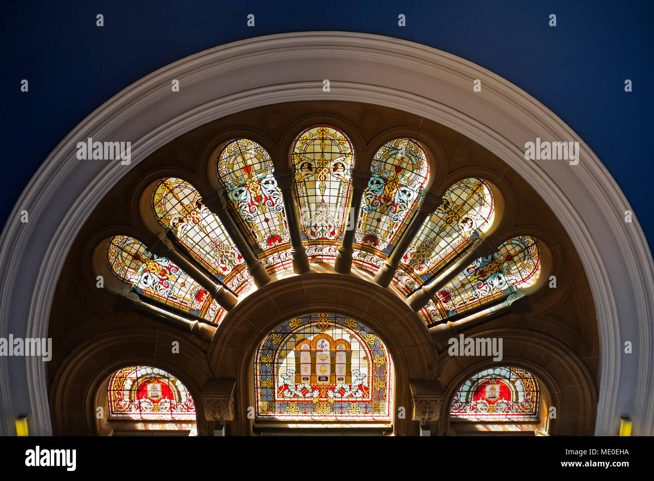 Arched window with stain glass hires stock photography and images Alamy