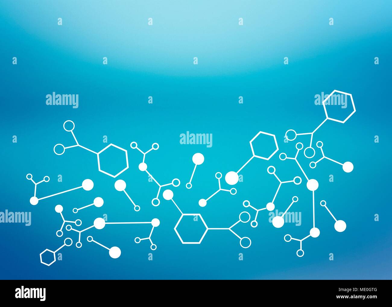 Abstract background with molecule icons, illustration. Stock Photo