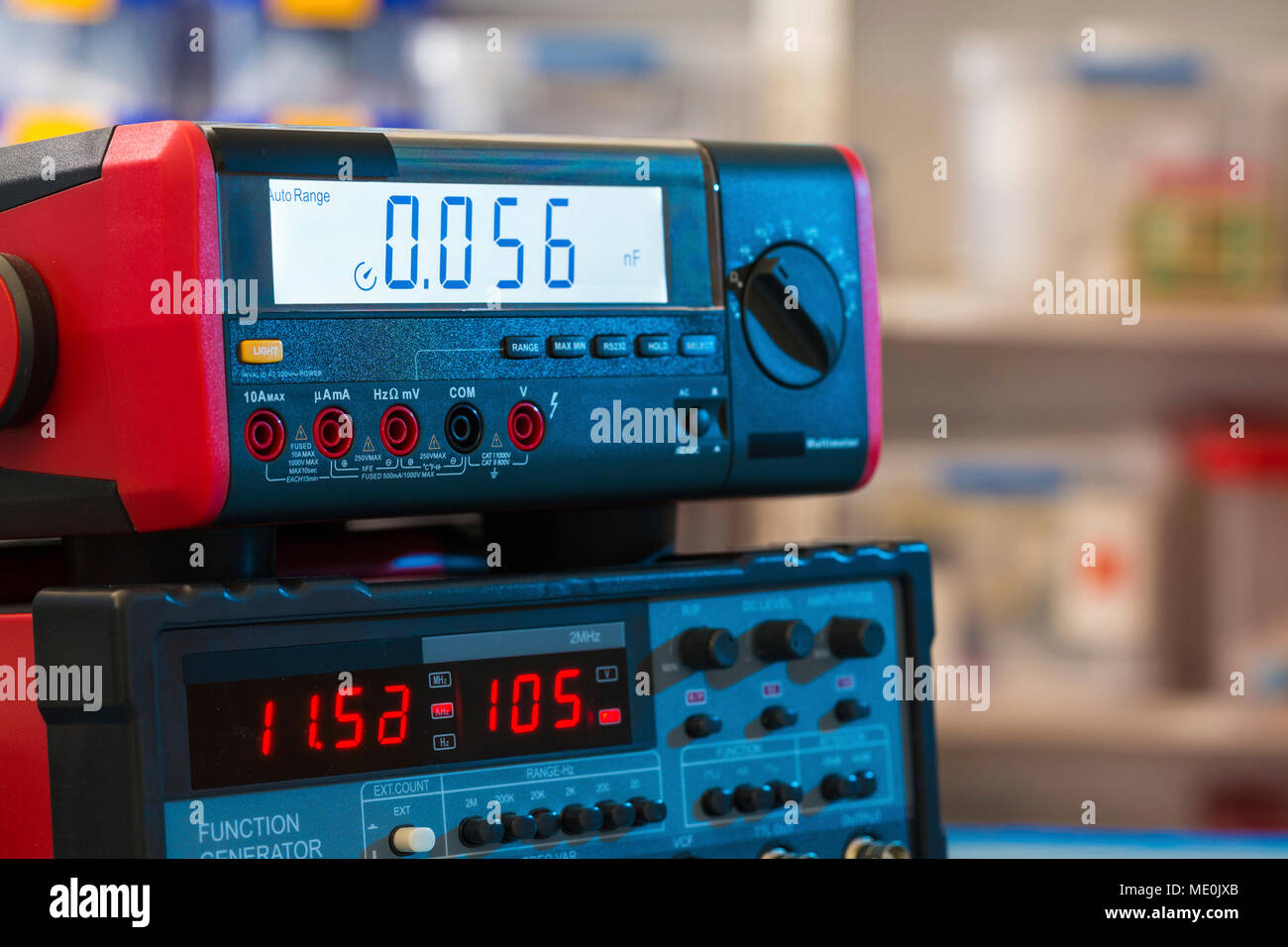 Function generator electronic test equipment. Stock Photo