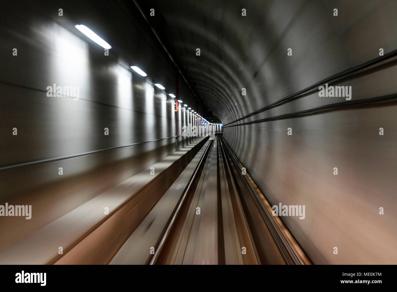 Metro Vancouver SkyTrain tunnel in Vancouver, British Columbia, Canada Stock Photo