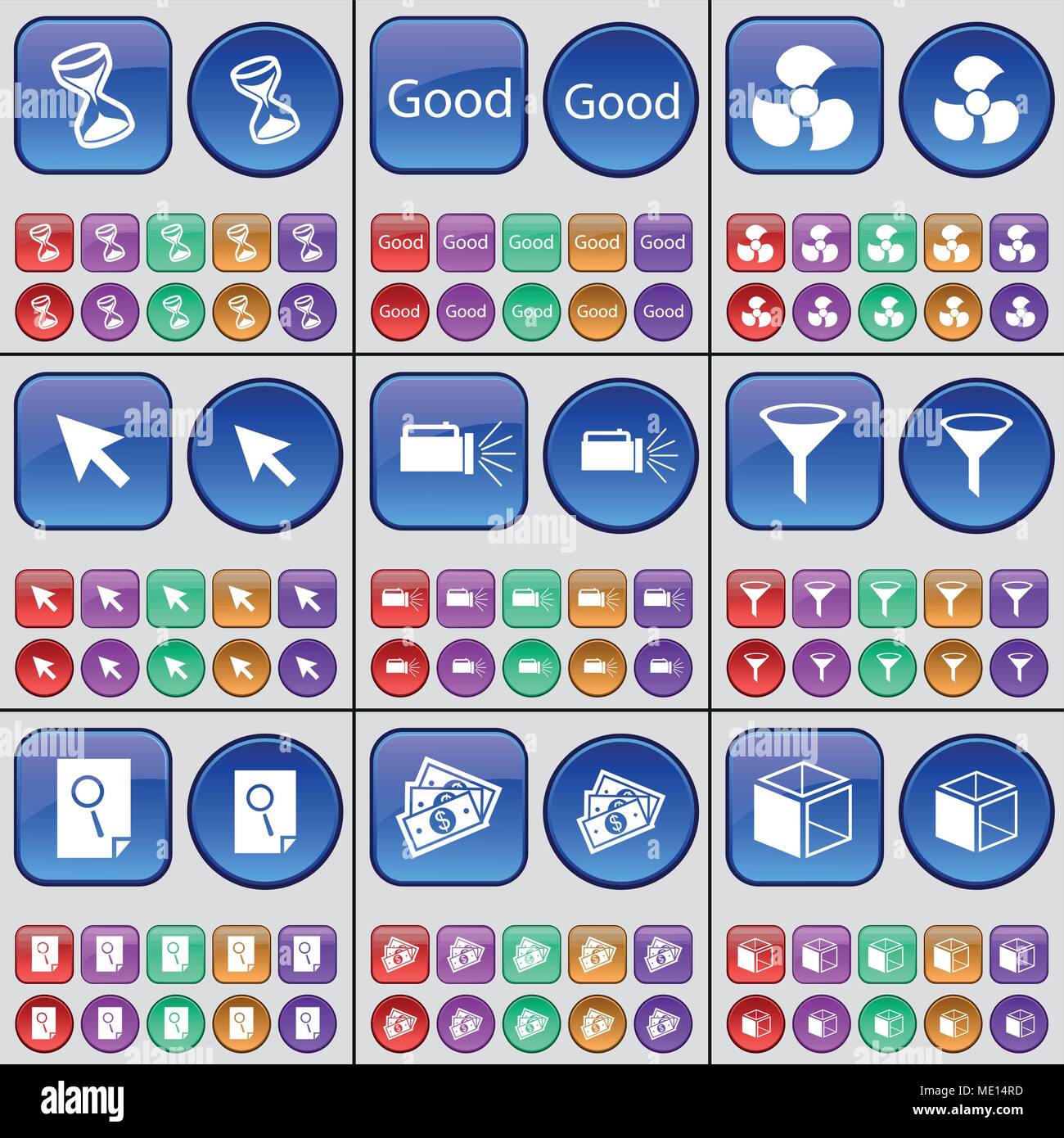 Hourglass, Good, Screw, Cursor, Flashlight, Sprinkle, File, Money, Cube ...